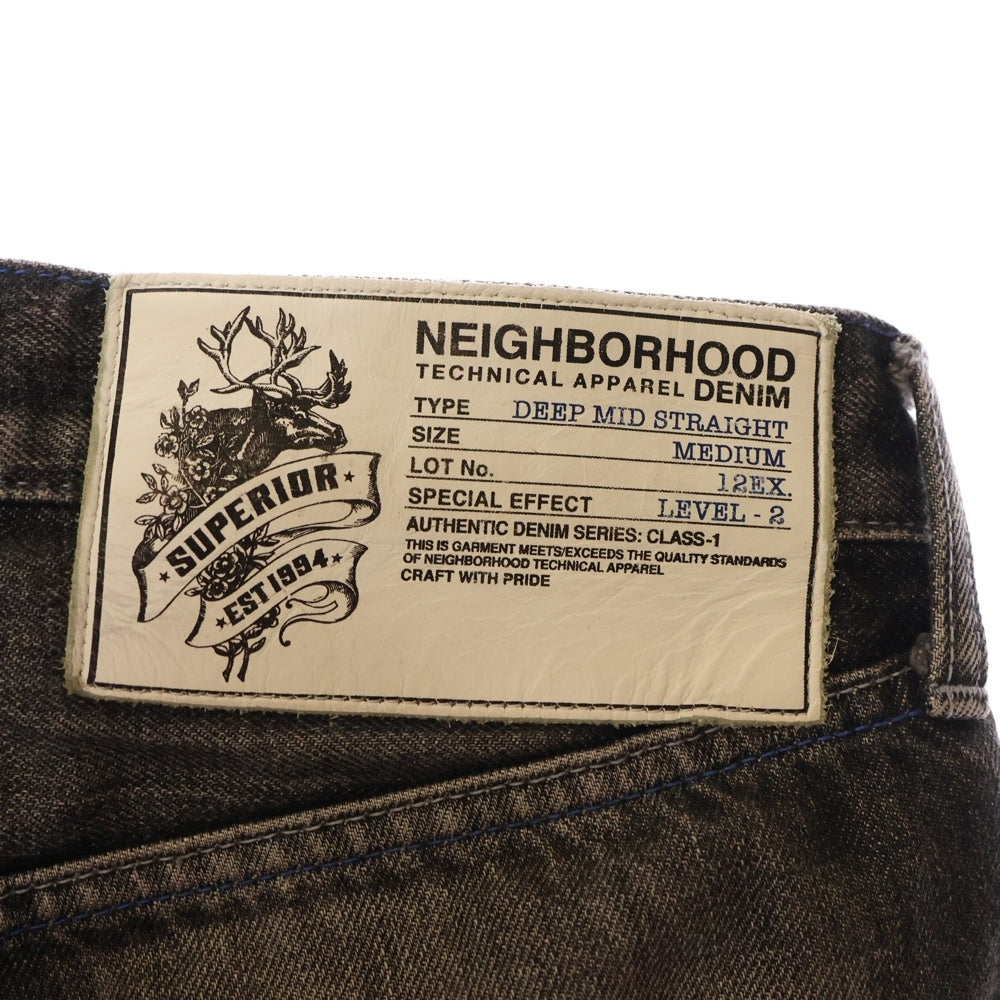 NEIGHBORHOOD(ネイバーフッド) DEEP MID STRAIGHT DENIM ダメージ加工 ストレートデニムパンツ ジーンズ ブラック