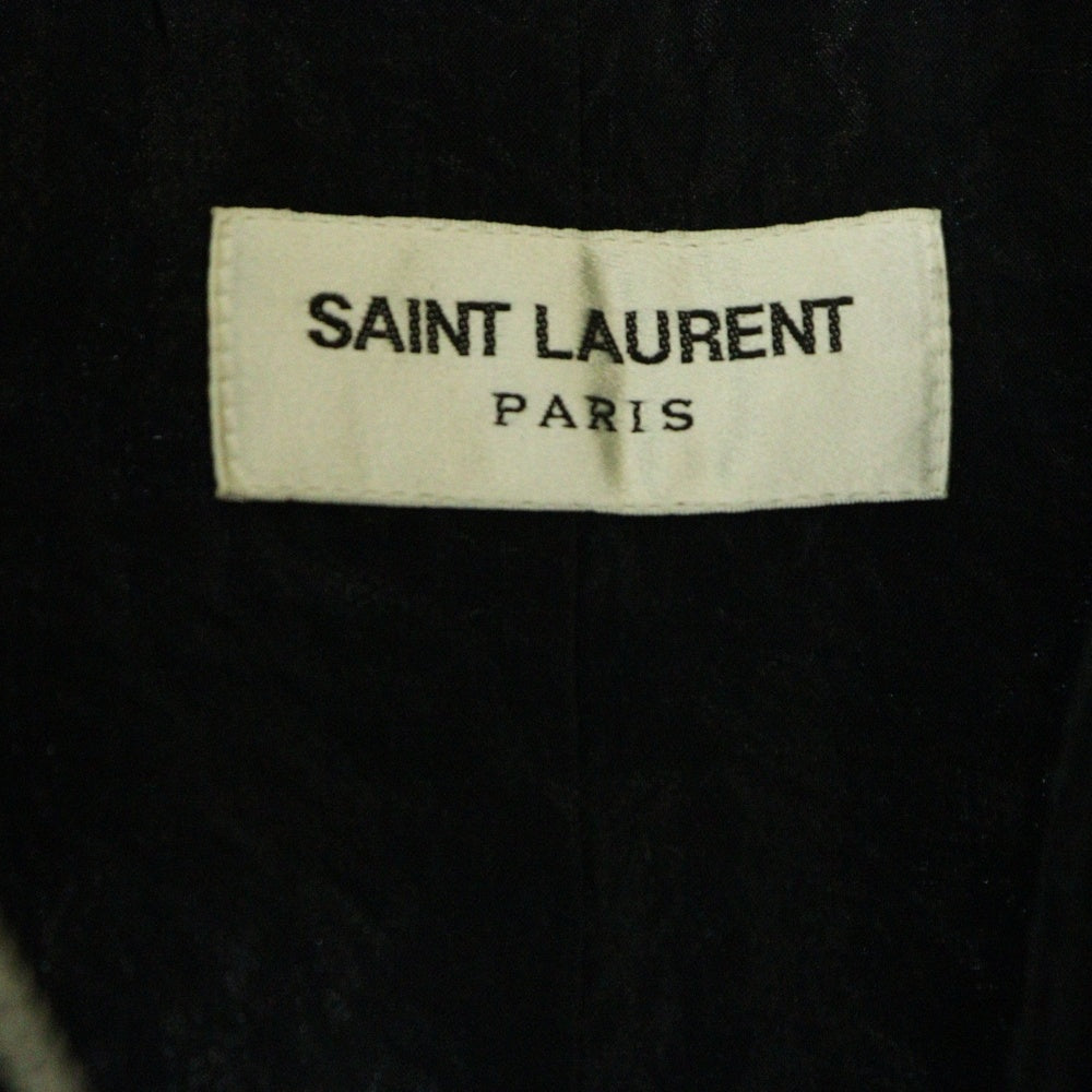 SAINT LAURENT PARIS(サンローランパリ) 22SS フロントロゴエンブロイダリー サイドライン ジップアップ トラックジャケット ブラック 684942 Y2E80