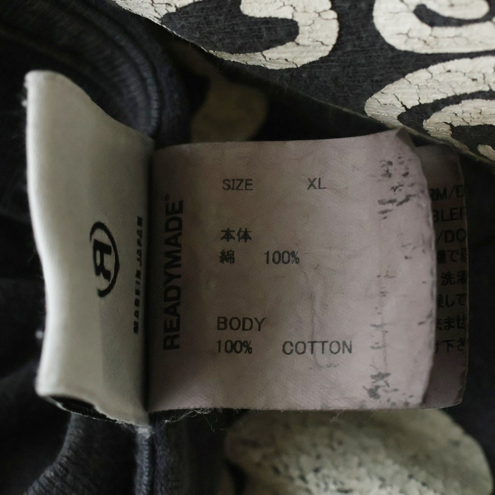 READY MADE(レディメイド) 24AW SS T-SHIRT PEACE ダメージ加工半袖Tシャツ グレー RE-CO-BK-00-00-280