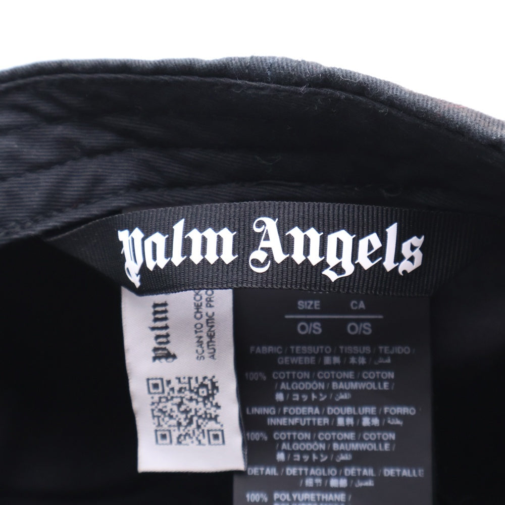 Palm Angels(パームエンジェルス) ペイント加工 帽子 キャップ ブラック PMLB061S22FAB001