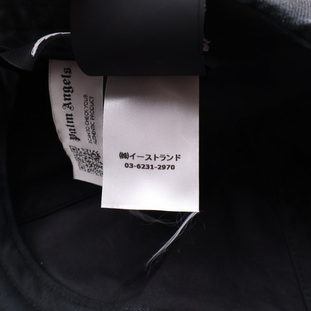 Palm Angels(パームエンジェルス) ペイント加工 帽子 キャップ ブラック PMLB061S22FAB001