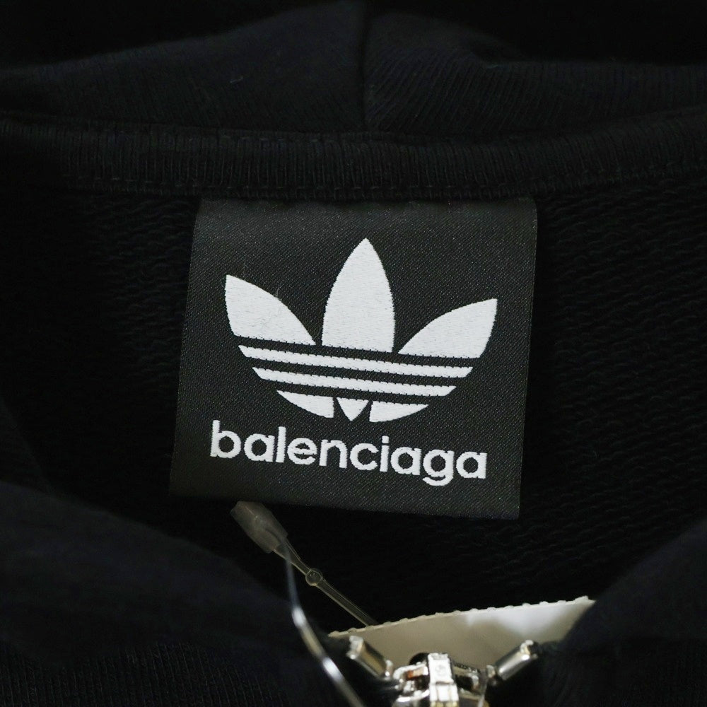 BALENCIAGA(バレンシアガ) 23SS ×adidas Zip Up Hoodie アディダス ジップアップスウェットパーカー フーディー ブラック 723754 TNVN2