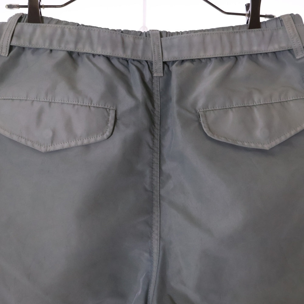Sacai(サカイ) Nylon Twill Trousers ナイロン ベルト ワイドパンツ ライトグリーン 24-03498M