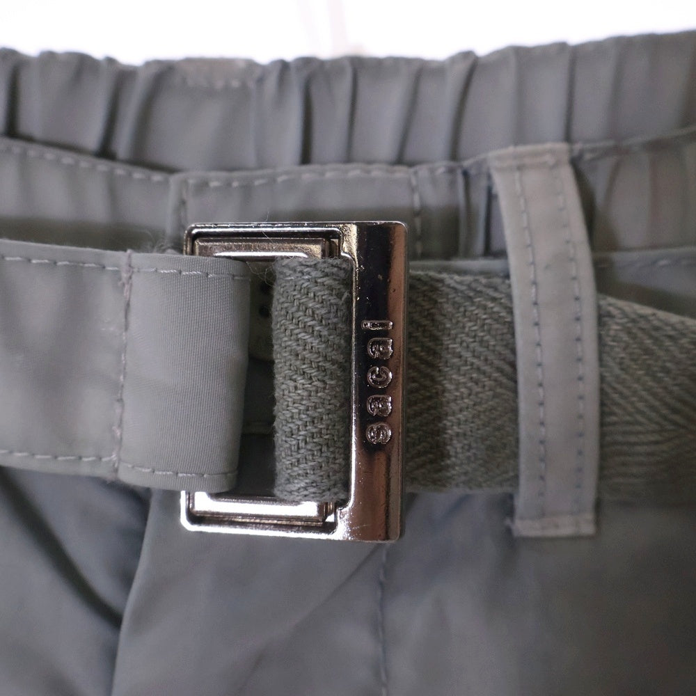 Sacai(サカイ) Nylon Twill Trousers ナイロン ベルト ワイドパンツ ライトグリーン 24-03498M