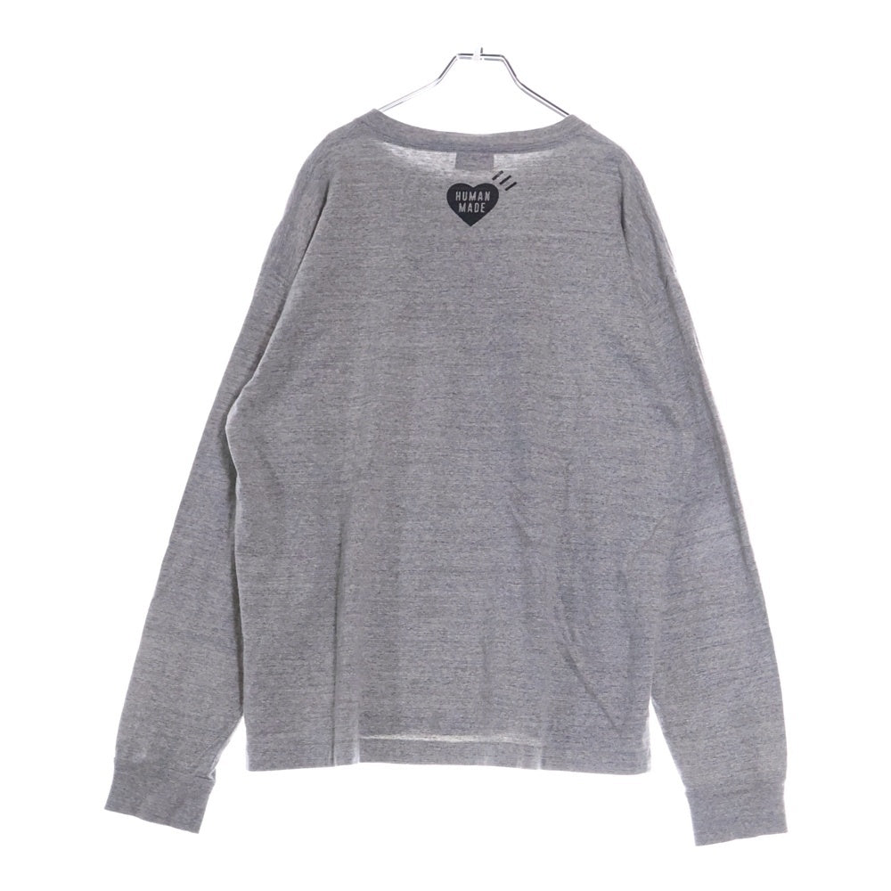 HUMAN MADE(ヒューマンメイド) GRAPHIC L/S T-SHIRT フロントプリント長袖Tシャツ グレー HM29CS023