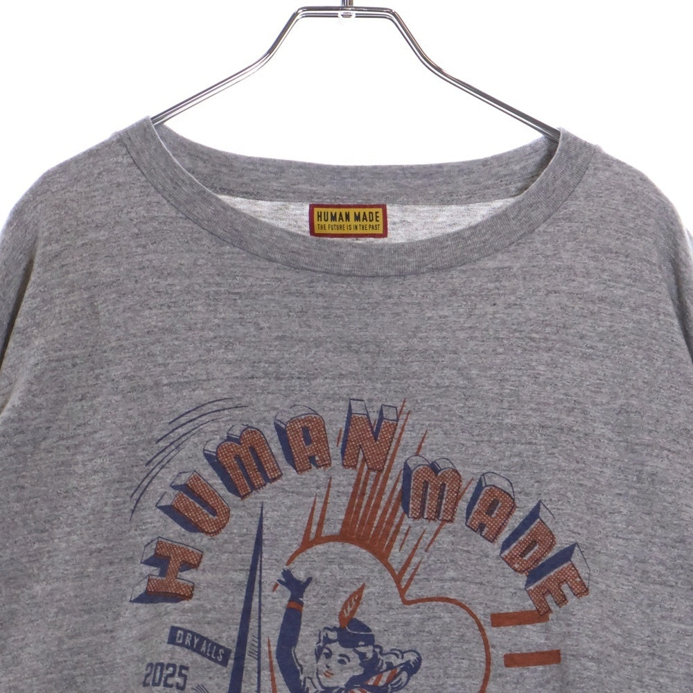HUMAN MADE(ヒューマンメイド) GRAPHIC L/S T-SHIRT フロントプリント長袖Tシャツ グレー HM29CS023