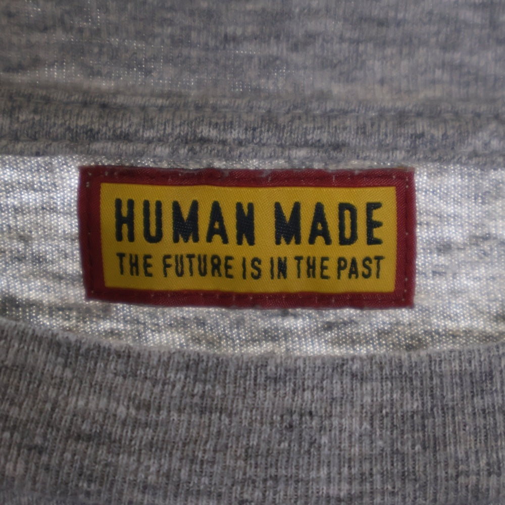 HUMAN MADE(ヒューマンメイド) GRAPHIC L/S T-SHIRT フロントプリント長袖Tシャツ グレー HM29CS023