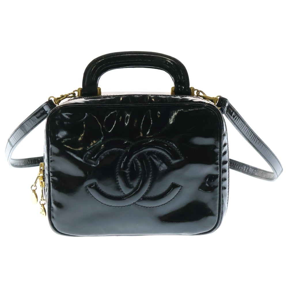 CHANEL(シャネル) ココマーク エナメル バニティバッグ ショルダーバッグ ブラック