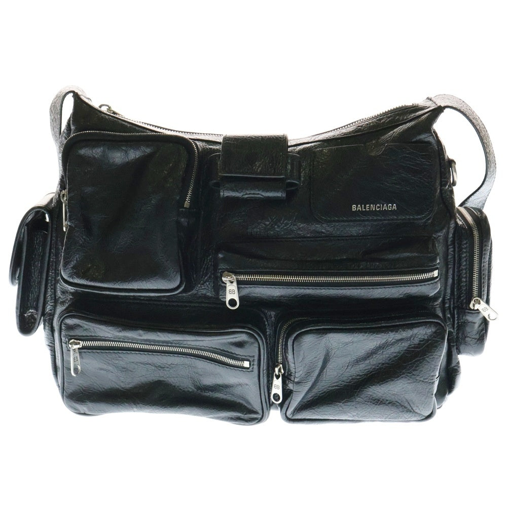 BALENCIAGA(バレンシアガ) スーパービジー レザー ショルダーバッグ ブラック 785297