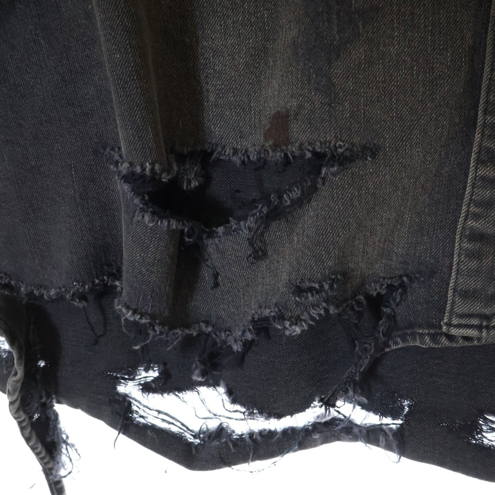 Jieda(ジエダ) OVER SIZE DAMAGE DENIM JACKET オーバーサイズ ダメージ加工 デニムジャケット ブラック Jie-23W-SH05