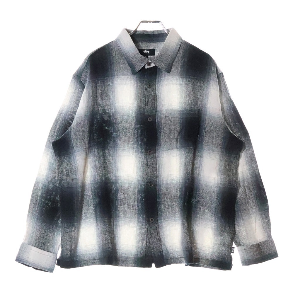 STUSSY(ステューシー) Loose Weave Plaid Shirt チェック柄 長袖 シャツ グレー 1110360