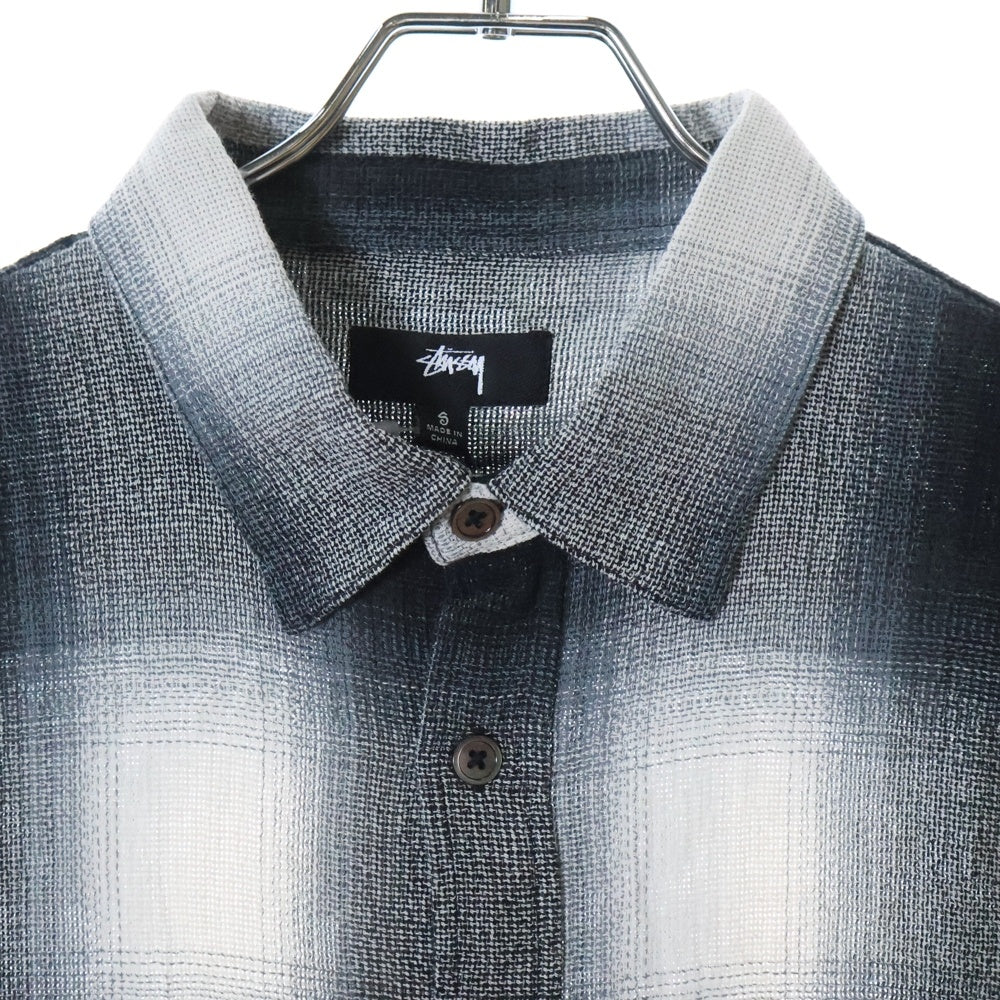 STUSSY(ステューシー) Loose Weave Plaid Shirt チェック柄 長袖 シャツ グレー 1110360
