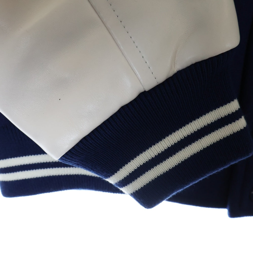 NIKE(ナイキ) ×NIGO OTSUMO PLAZA限定 NRG Varsity Jacket ニゴー レザー切替 バーシティジャケット スタジャン ブルー/ホワイト FV5670-492