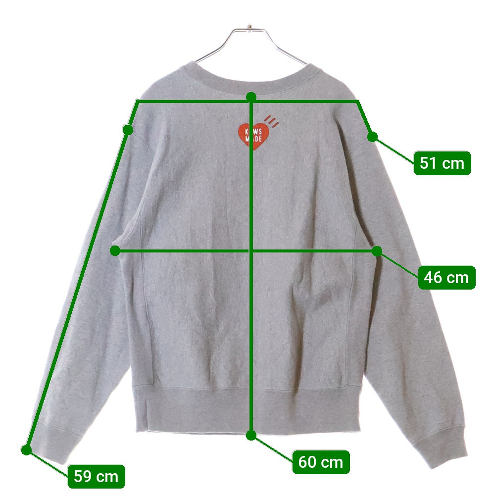 HUMAN MADE(ヒューマンメイド) ×KAWS SWEATSHIRT カウズ フォトプリント スウェット グレー