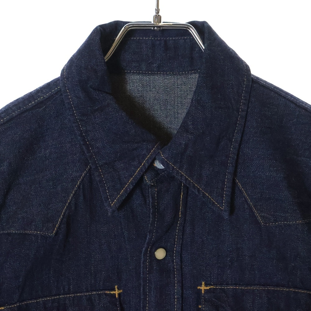 NUMBER (N)INE(ナンバーナイン) 07AW 音符 袖裏地デザイン デニムシャツ 長袖シャツ インディゴ F07-NNS001A