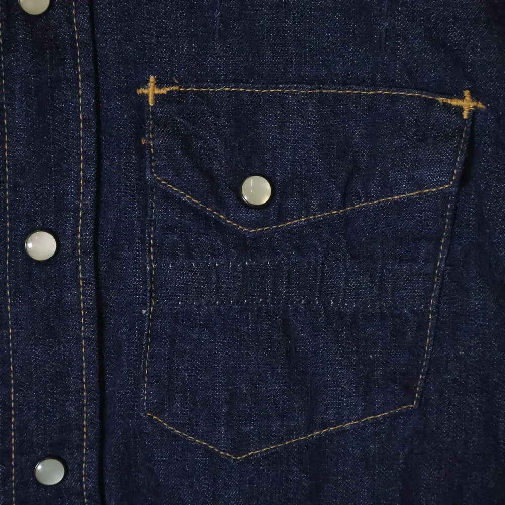 NUMBER (N)INE(ナンバーナイン) 07AW 音符 袖裏地デザイン デニムシャツ 長袖シャツ インディゴ F07-NNS001A