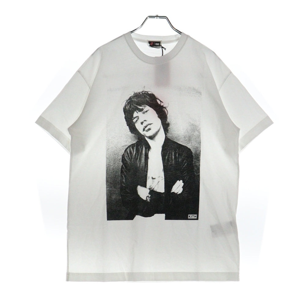 KITH(キス) Mick Jagger London Photo Vintage ミックジャガー フォトプリント ヴィンテージ加工 半袖Tシャツ カットソー ホワイト 25-073-060-0004-2-0