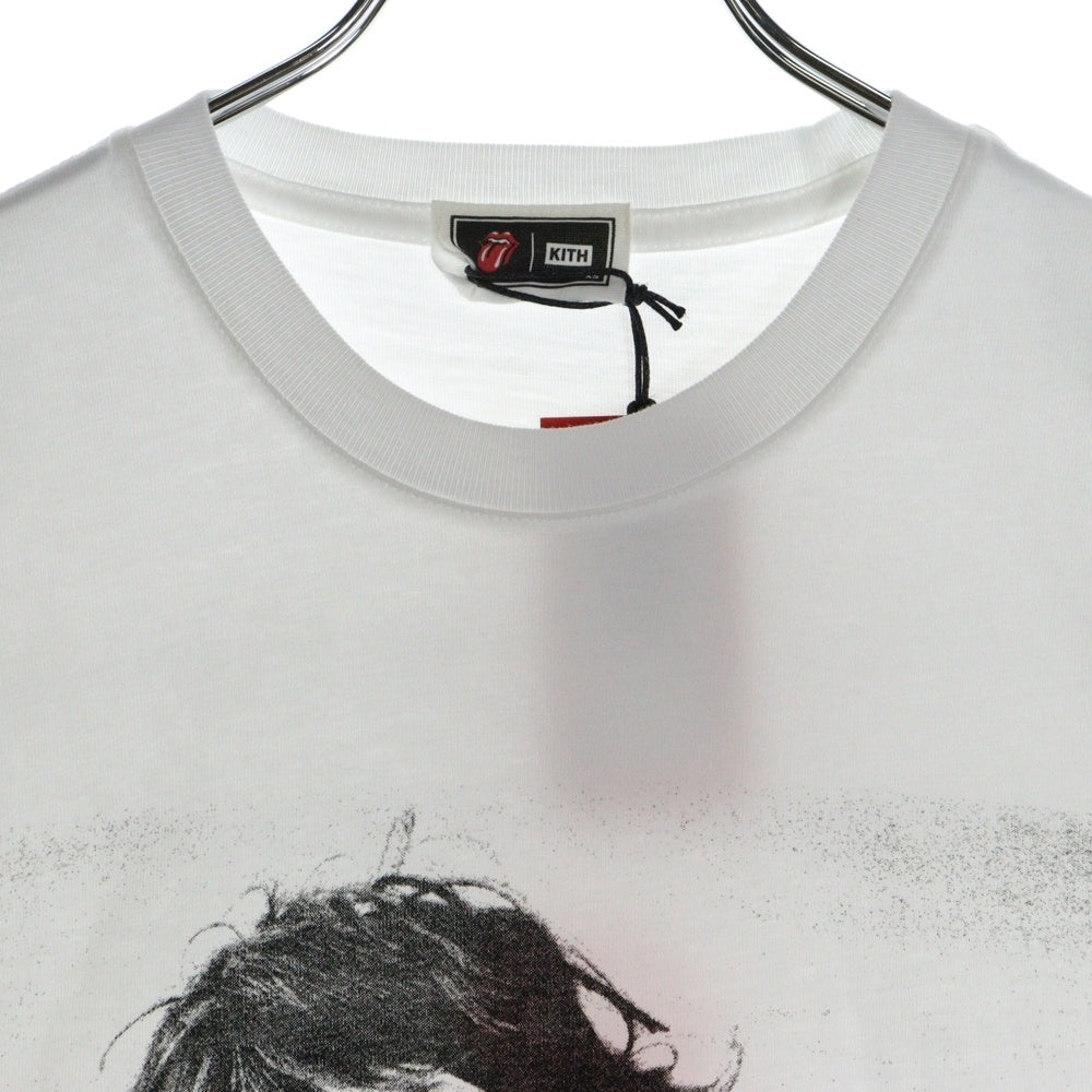 KITH(キス) Mick Jagger London Photo Vintage ミックジャガー フォトプリント ヴィンテージ加工 半袖Tシャツ カットソー ホワイト 25-073-060-0004-2-0