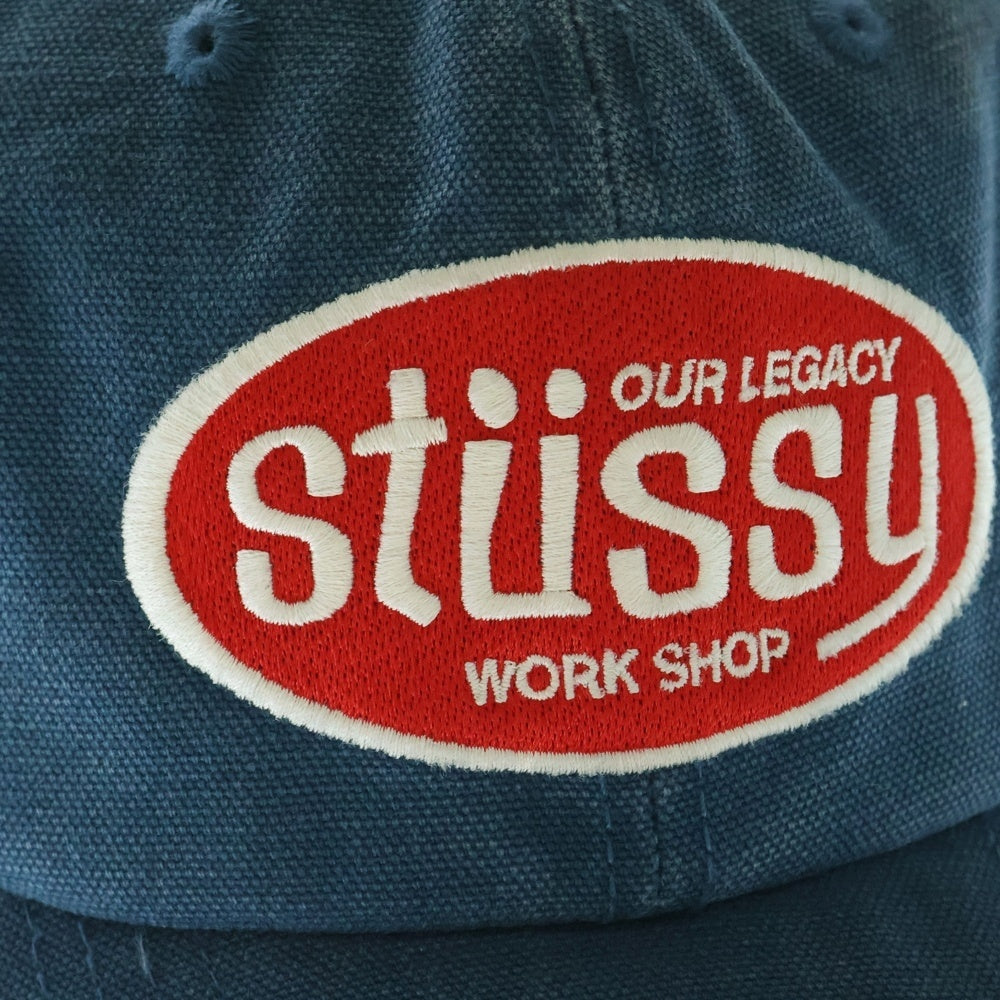 STUSSY(ステューシー) 25SS ×Our Legacy Md Classic Workshop Cap アワーレガシー ロゴワッペン ウォッシュ加工 キャップ 帽子 ネイビー