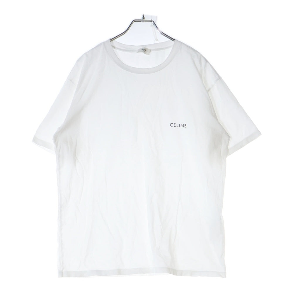 CELINE(セリーヌ) ルーズフィット スモールロゴプリント半袖Tシャツ ホワイト 2X43C671Q