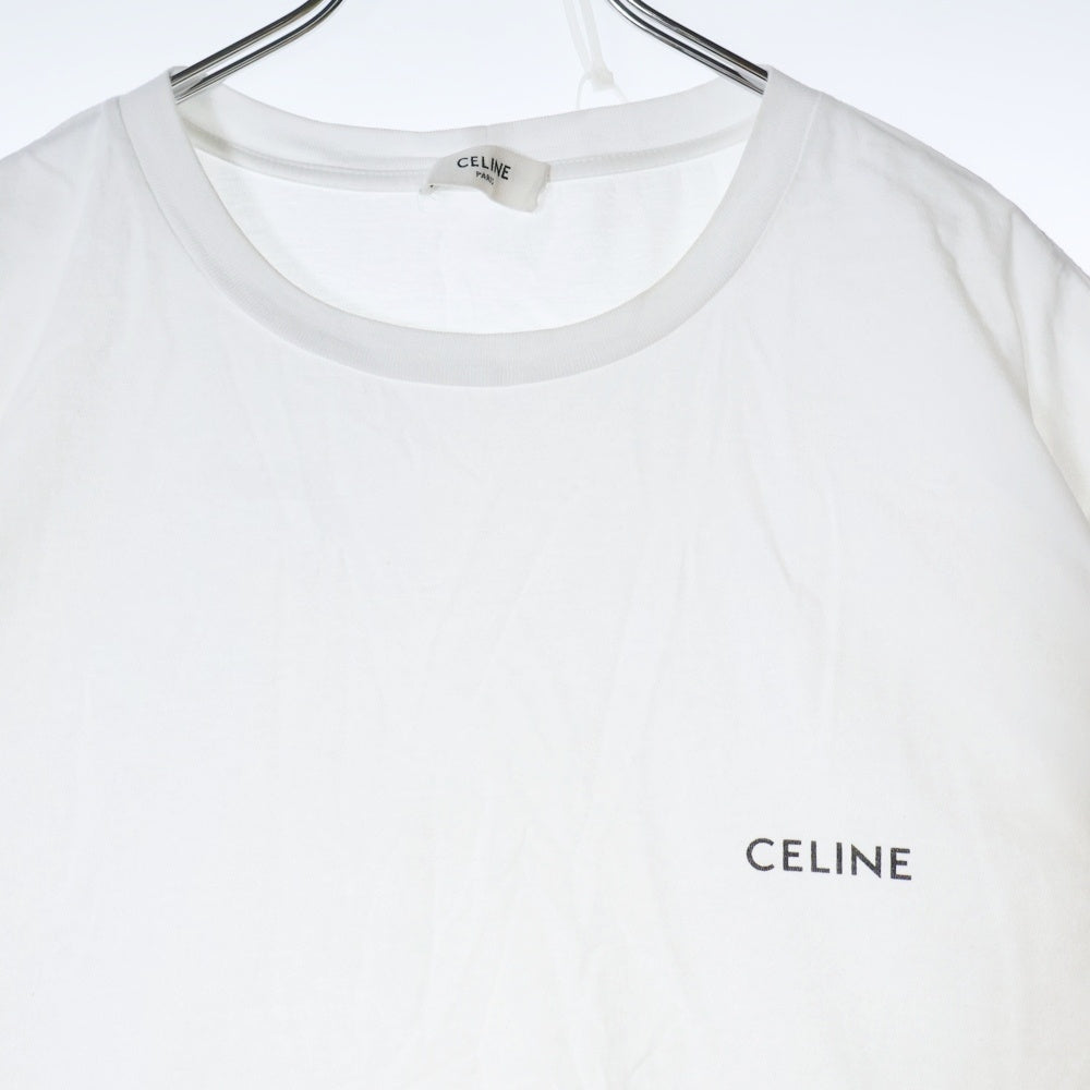 CELINE(セリーヌ) ルーズフィット スモールロゴプリント半袖Tシャツ ホワイト 2X43C671Q