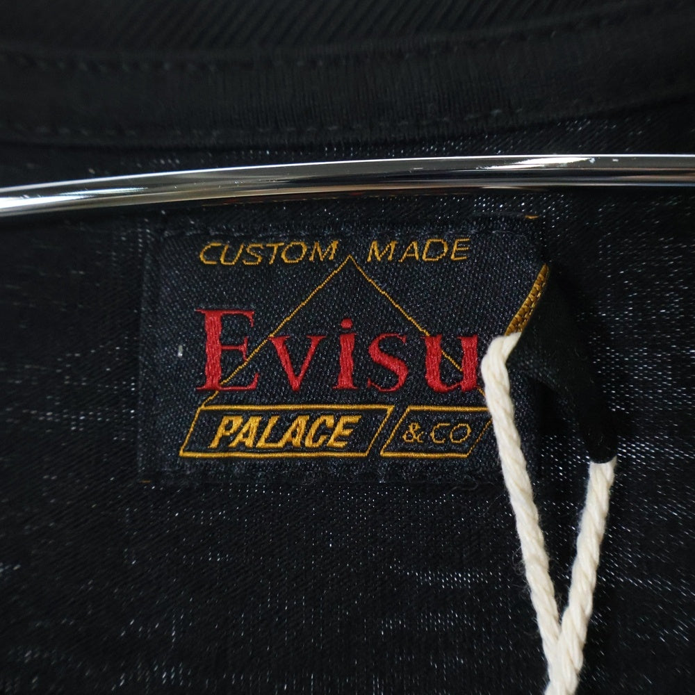 Palace Skateboards(パレススケートボーズ) ×EVISU エヴィス ロゴプリント 半袖Tシャツ ブラック