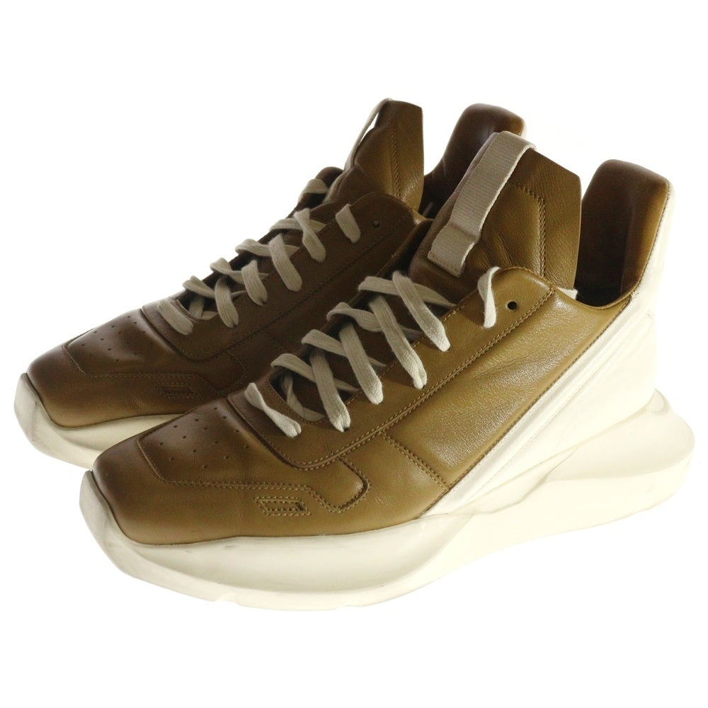 Rick Owens(リックオウエンス) GETH RUNNER ゲスランナー ミッドカットボリュームスニーカー イエロー 01B1814