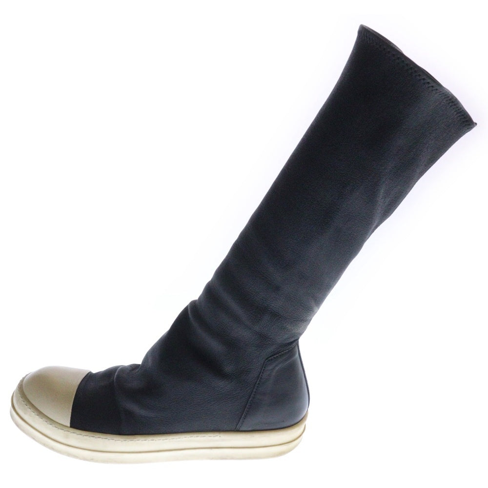 Rick Owens(リックオウエンス) 16AW SOCK SNEAKS ソックスニーカー レザー ハイカットスニーカー ブラック/ホワイト RU16F6872