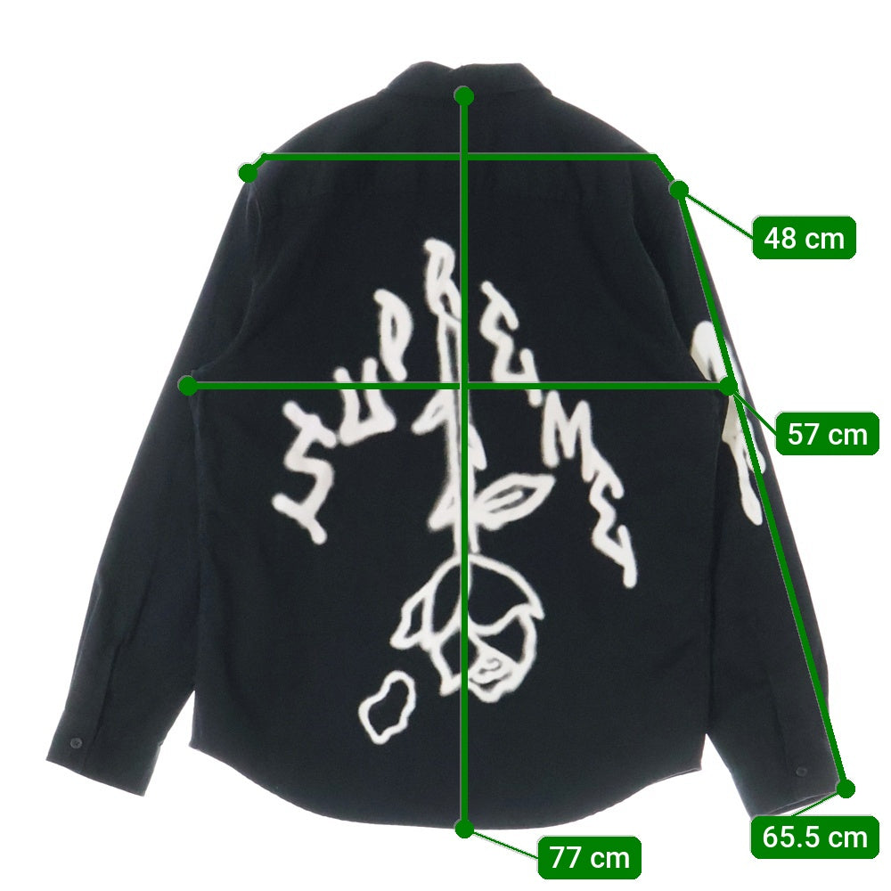 SUPREME(シュプリーム) 18AW Rose Work Shirt ローズ ワーク シャツ ブラック