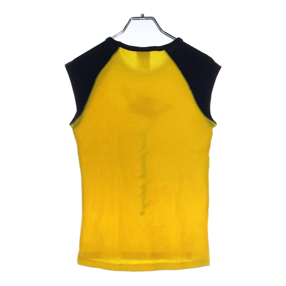 VINTAGE(ヴィンテージ) 00SS VINTAGE GIANT AERO SMITH WINGS エアロスミス ウィングス フロントロゴプリント 半袖Tシャツ カットソー イエロー/ネイビー レディース