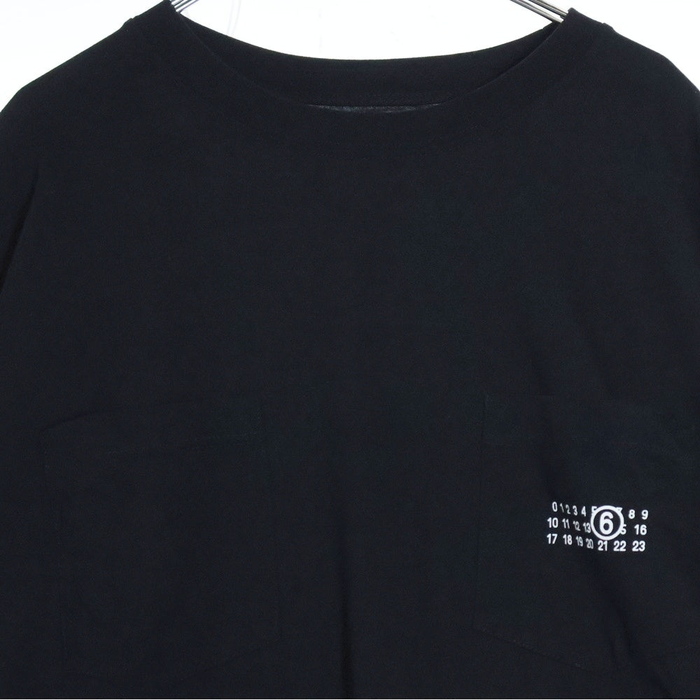 Maison Margiela(メゾンマルジェラ) 24SS ポケット デザイン 長袖 クルーネック Tシャツ ブラック SH2NH0001