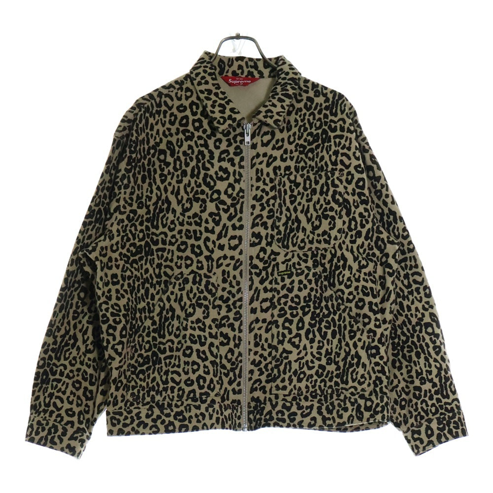 SUPREME(シュプリーム) 22AW Moleskin Work Jacket モールスキン レオパード ワークジャケット ブラウン