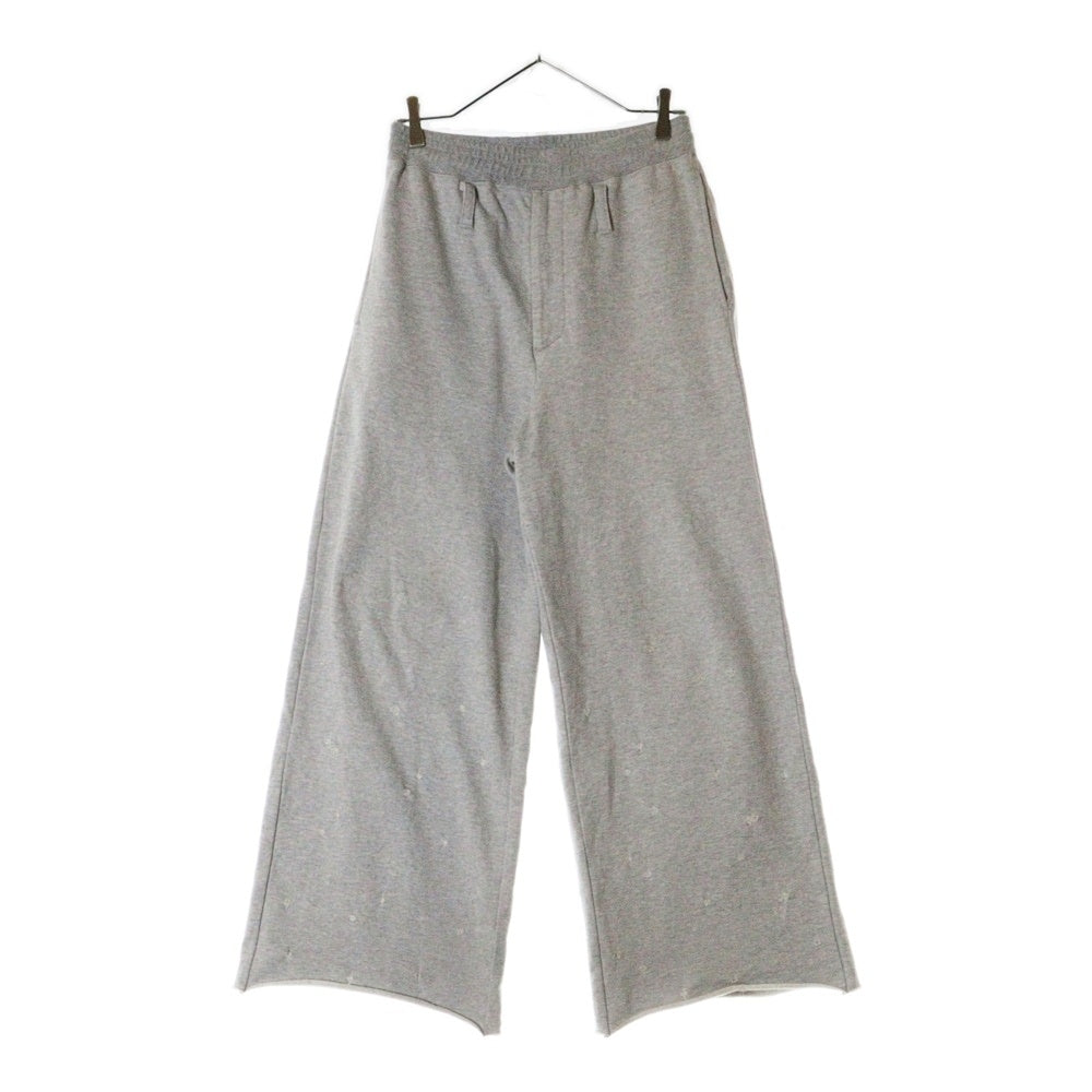 MASU(エムエーエスユー) 23AW BAGGY SWEAT PANTS ダメージ加工 バギー ワイド スウェットパンツ グレー MFFW-PT0923
