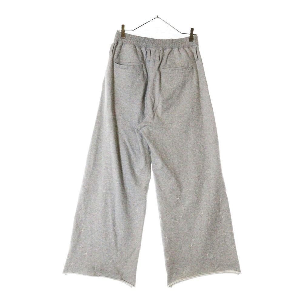 MASU(エムエーエスユー) 23AW BAGGY SWEAT PANTS ダメージ加工 バギー ワイド スウェットパンツ グレー MFFW-PT0923