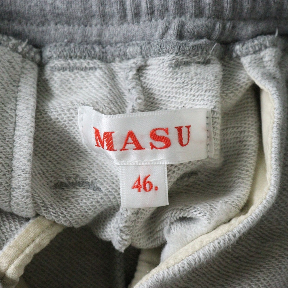 MASU(エムエーエスユー) 23AW BAGGY SWEAT PANTS ダメージ加工 バギー ワイド スウェットパンツ グレー MFFW-PT0923
