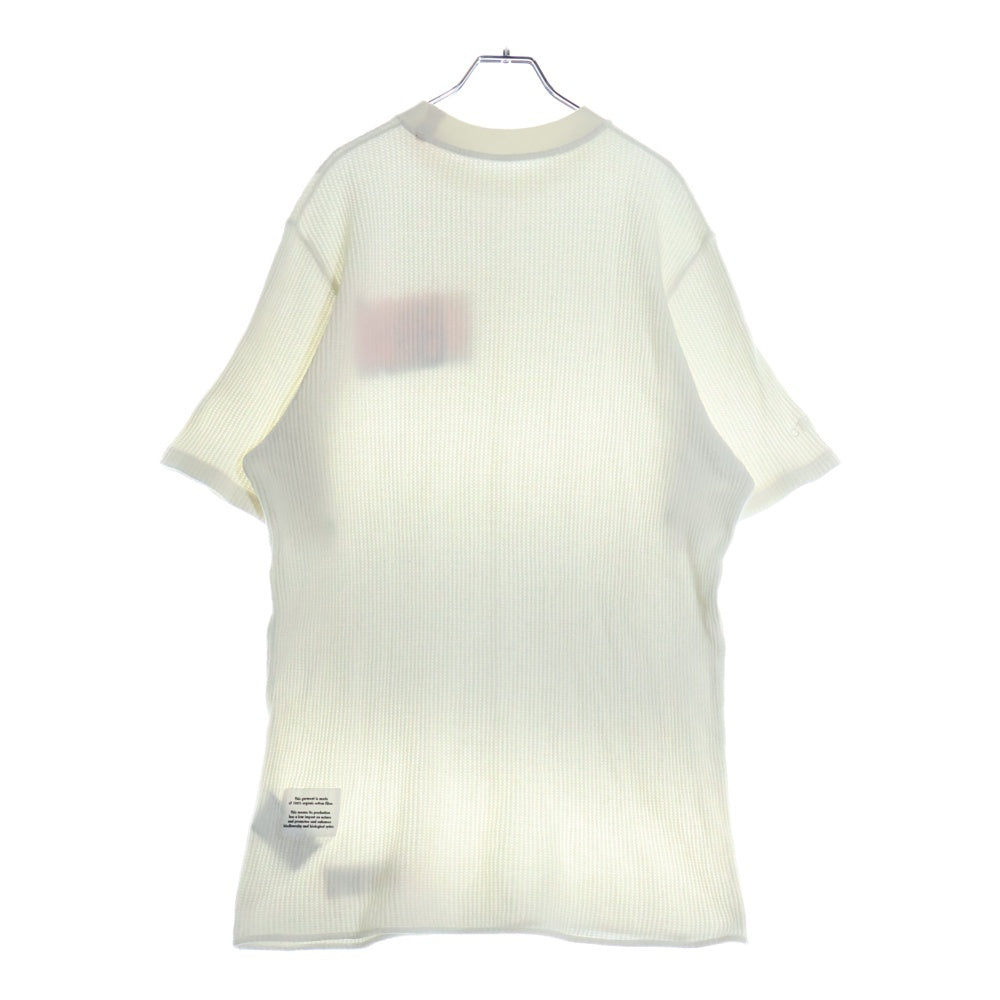 HERON PRESTON(ヘロンプレストン) 20SS WAFFLE EHRON BOLD Tee フロントロゴプリント 半袖Tシャツ カットソー ホワイト HMAA010S20914013