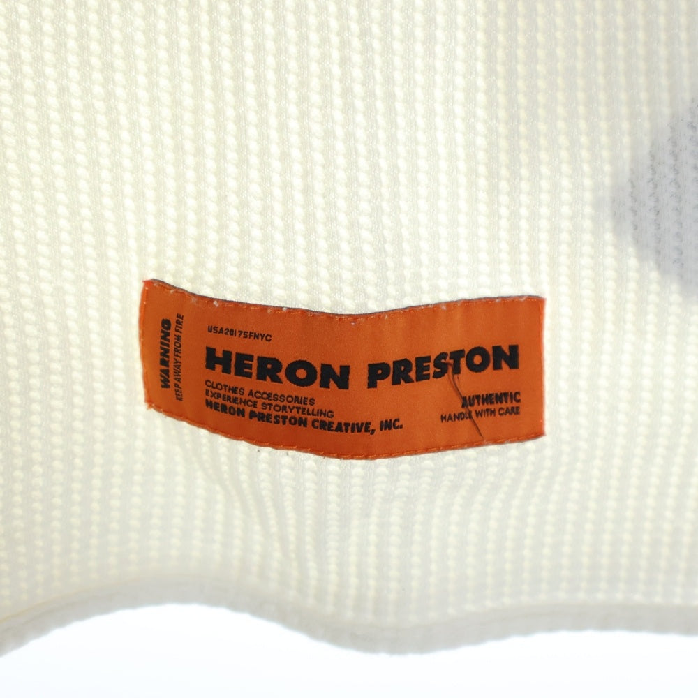 HERON PRESTON(ヘロンプレストン) 20SS WAFFLE EHRON BOLD Tee フロントロゴプリント 半袖Tシャツ カットソー ホワイト HMAA010S20914013
