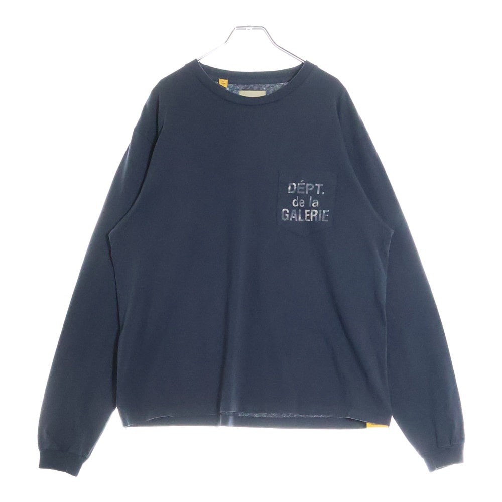 GALLERY DEPT.(ギャラリーデプト) DEPT de la GALERIE フロントロゴプリント 長袖Tシャツ ネイビー