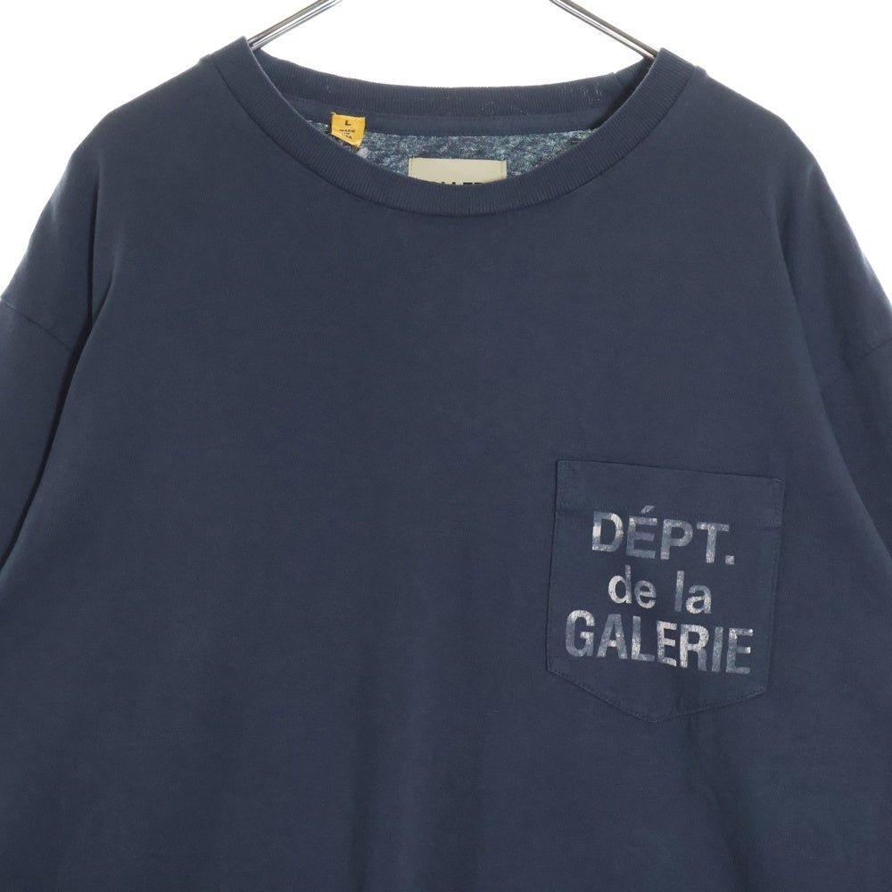 GALLERY DEPT.(ギャラリーデプト) DEPT de la GALERIE フロントロゴプリント 長袖Tシャツ ネイビー