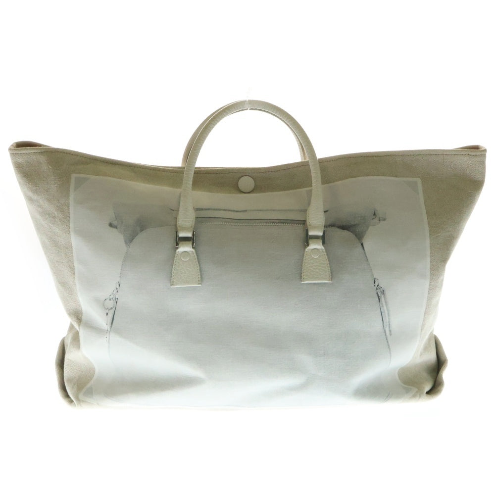 Maison Margiela 11(メゾンマルジェラ11) 5AC トロンプルイユ キャンバストートバッグ ショルダーバッグ ホワイトSB3WC0001