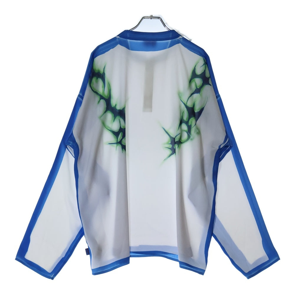 DIESEL(ディーゼル) T-Olavi-A-Ser-Graffiti-Jap Long-Sleeve グラフィックデザインロングスリーブ 長袖Tシャツ ホワイト/ブルー P015960SPDH