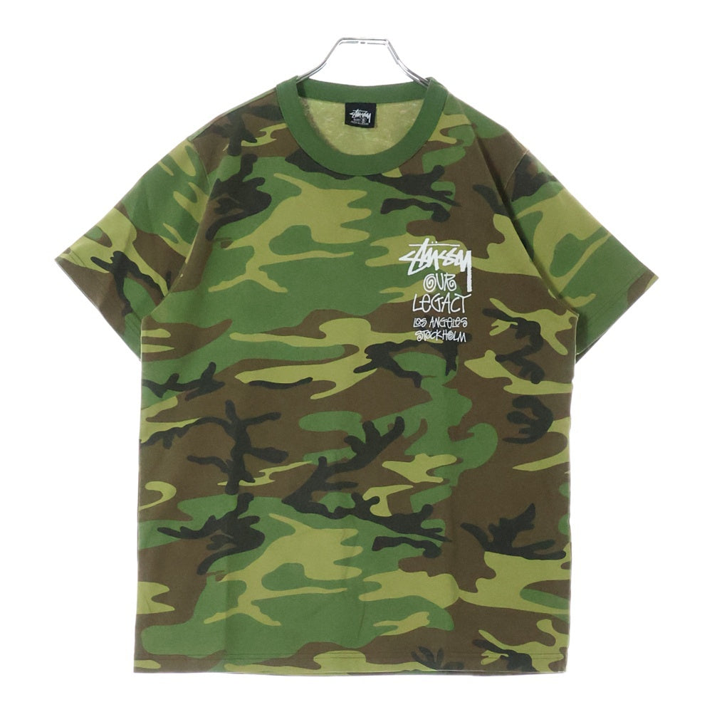 STUSSY(ステューシー) ×Our Legacy Work Shop Tee アワーレガシー フロントプリント 半袖Tシャツ カットソー カーキ