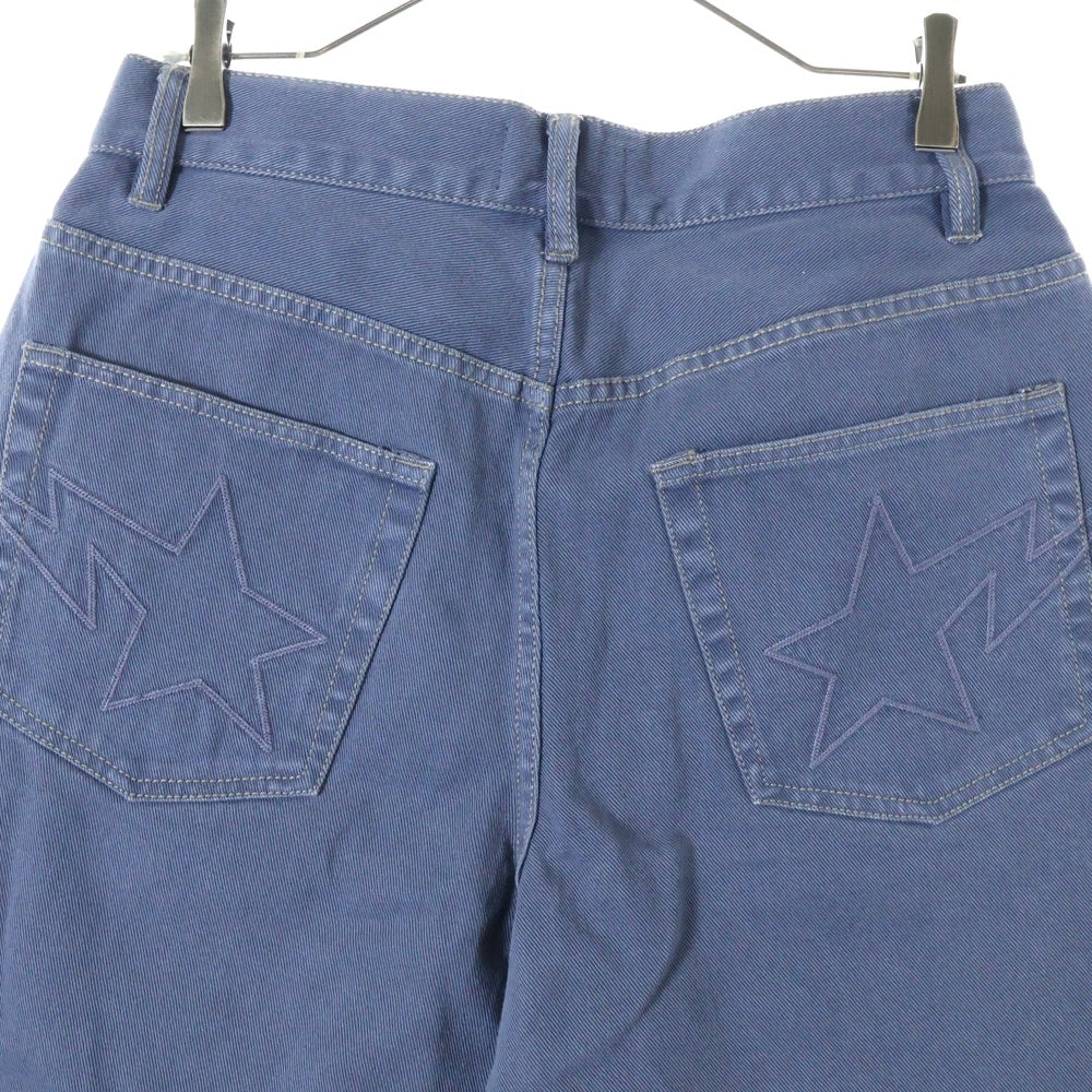 A BATHING APE(アベイシングエイプ) スターロゴ ワイドフィット バギー デニムショーツ ハーフパンツ グレー 001SPL301303M