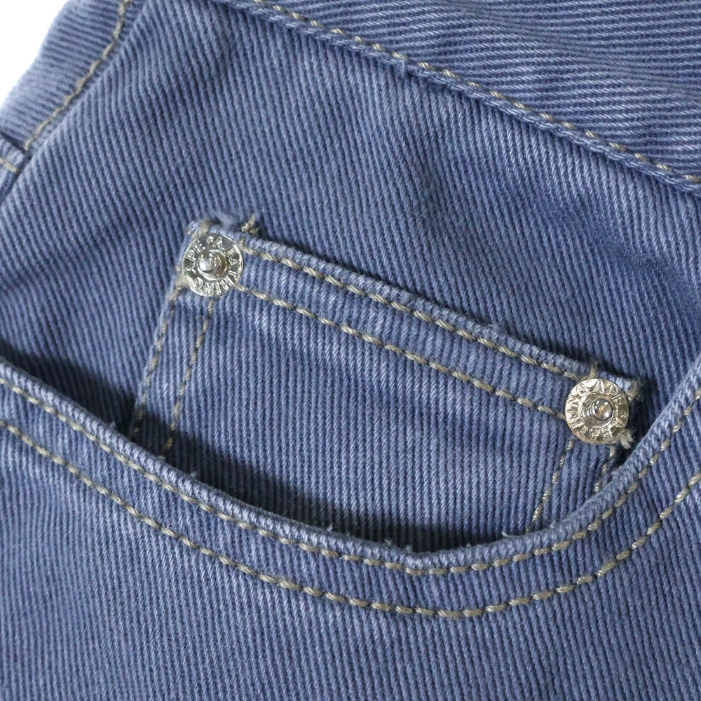 A BATHING APE(アベイシングエイプ) スターロゴ ワイドフィット バギー デニムショーツ ハーフパンツ グレー 001SPL301303M