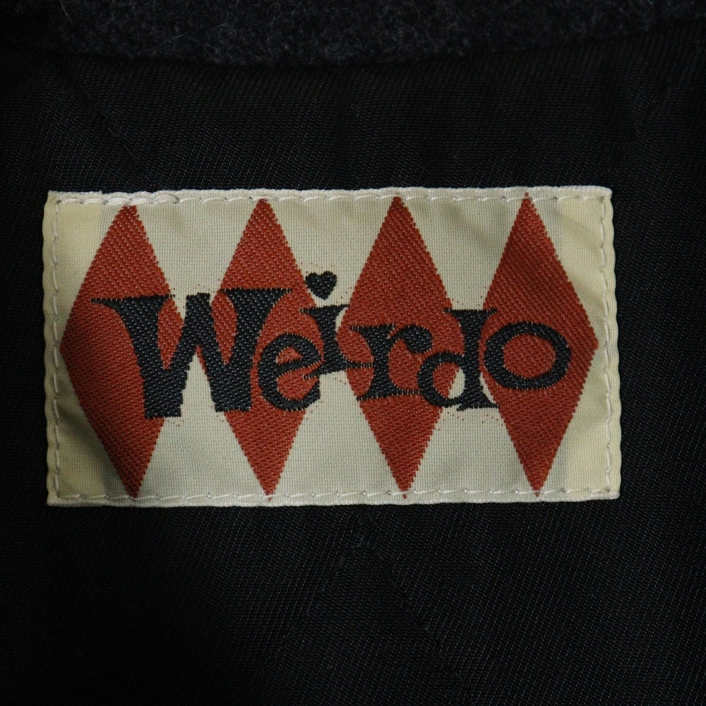 weirdo(ウィアード) 16AW バックロゴ刺繍 ウール ジップアップジャケット ブルゾン チャコール WRD-16-AW-05