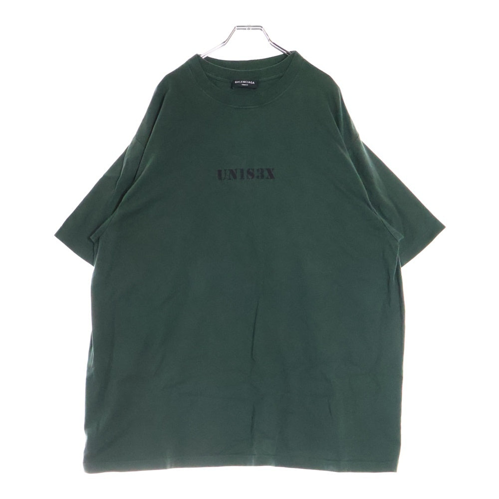 BALENCIAGA(バレンシアガ) 20SS UNISEX Print Tee フロントプリント レイヤード 半袖Tシャツ カットソー グリーン 657059 TKV97