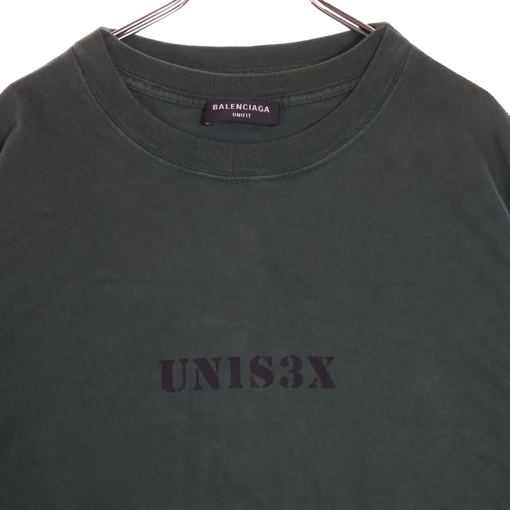 BALENCIAGA(バレンシアガ) 20SS UNISEX Print Tee フロントプリント レイヤード 半袖Tシャツ カットソー グリーン 657059 TKV97