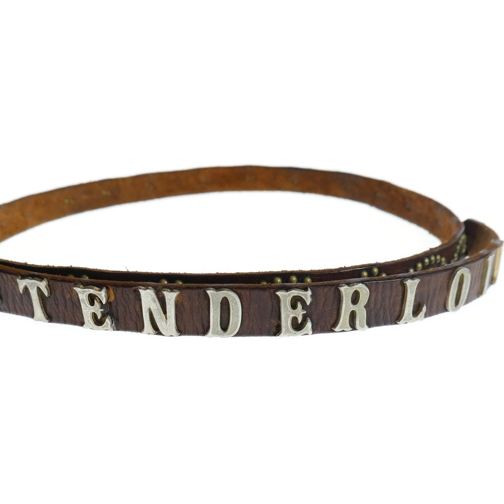 TENDERLOIN(テンダーロイン) ×HTC×PORTER T-STUD BELT エイチーシー ポーター スタッズ ナロー レザー ベルト ブラウン