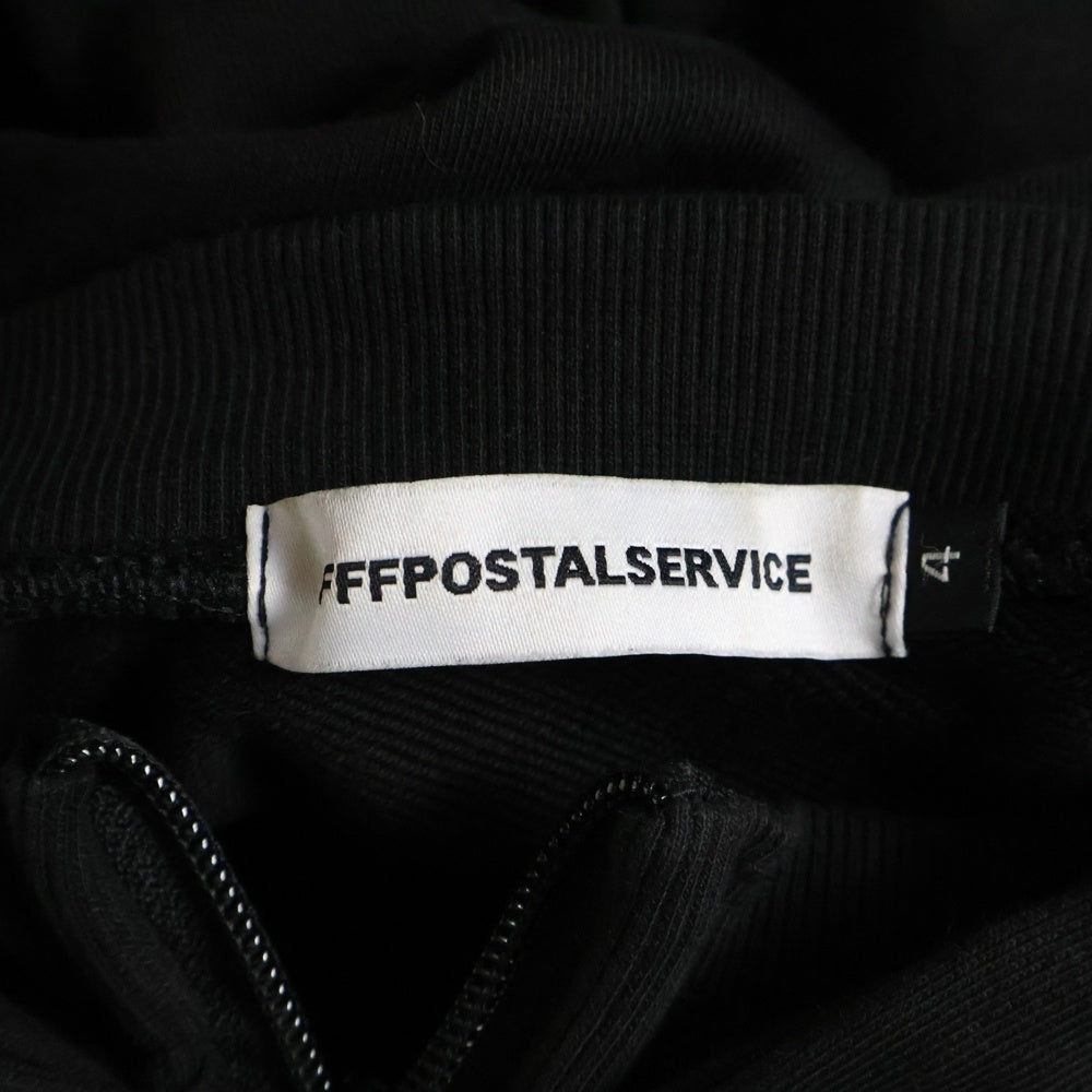 FFFPOSTALSERVICE(トリプルエフポスタルサービス) ROUND HEM CURVED ZIP-UP HOODIE ラウンドヘム カーブジップアップフーディ パーカー ブラック
