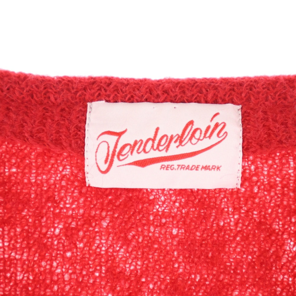TENDERLOIN(テンダーロイン) ウール Vネック ニット カーディガン レッド